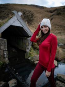 Husky Termoprádlo Active Winter Dámské kalhoty tm. cihlová