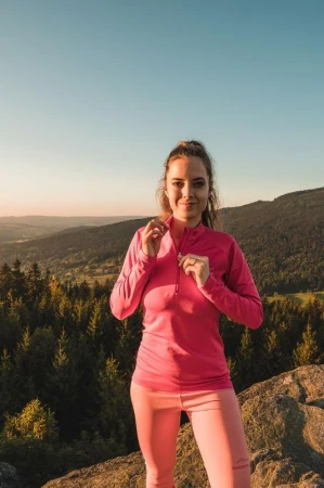 Husky Tromi Zip L pink Termoprádlo Active Winter Triko