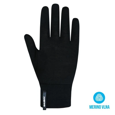 Husky Merglov black unisex merino rukavice