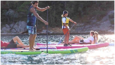 Iboard Paddleboard 11 - 1 PURPLE PALM 2026 paddleboard set + sleva 300,- na příslušenství