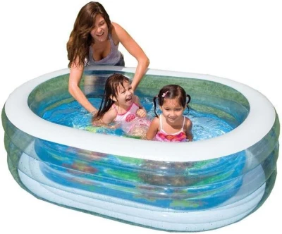 Intex Bazén 57482 nafukovací OVÁL transparentní 163 x 107 x 46 cm