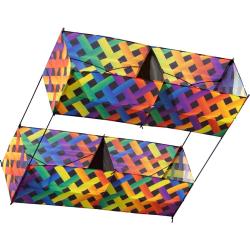 Invento drak Hargrave Box Kite Rainbow Mesh