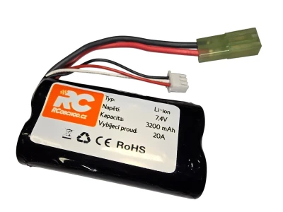IQ models Li-Po 7,4V 3200 mAh malá Tamiya akumulátor pro RC člun FT-09 a RAPID