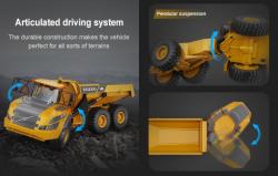 IQ models DoubleE RC kloubový dumper VOLVO A40G 1:20 56 cm 6WD LED zvuky RTR sada