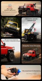 IQ models RC auto Land Cruiser TOYOTA s navijákem - červená