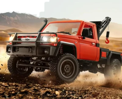 IQ models RC auto Land Cruiser TOYOTA s navijákem - červená + náhradní akumulátor