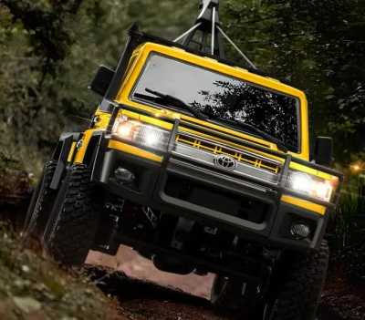 IQ models RC auto Land Cruiser TOYOTA s navijákem - žlutá + náhradní akumulátor