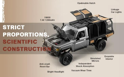 IQ models RC auto Land Cruiser TOYOTA Supertourer - černá
