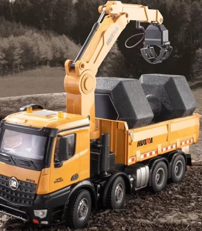 IQ models HN538 žluté 1:14 26CH RC auto s jeřábovým ramenem