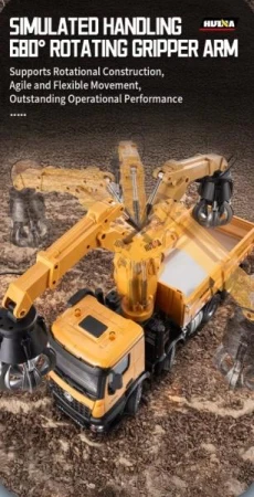IQ models HN538 žluté 1:14 26CH RC auto s jeřábovým ramenem