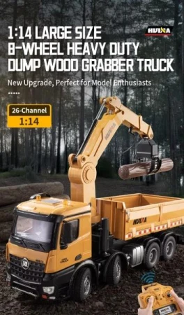 IQ models HN538 žluté 1:14 26CH RC auto s jeřábovým ramenem