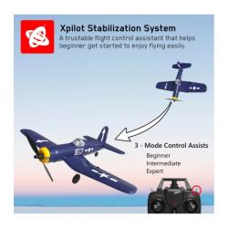 IQ models RC letadlo Corsair RC Gilder, 6-osý gyroskop, RTF