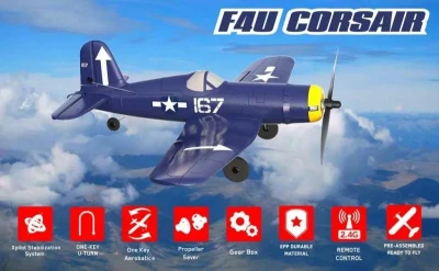 IQ models RC letadlo Corsair RC Gilder, 6-osý gyroskop, RTF