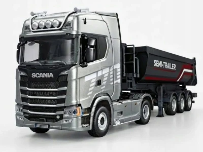 IQ models 1:18 černý RC sklápěcí návěs s korbou k tahači Scania 770