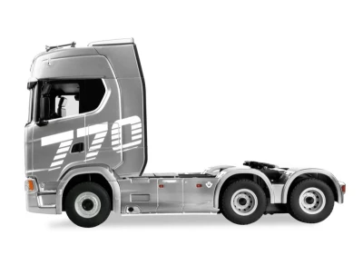 IQ models RC tahač Scania 770 S 6x4 1:18 RTR šedá metalíza