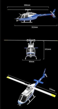 IQ models RC vrtulník C138 Bell206 modrý