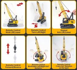 IQ models Set RC bagru, dump trucku a pásového jeřábu 1/24