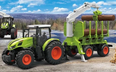 IQ models Traktor s přívěsem na dřevo 1/24