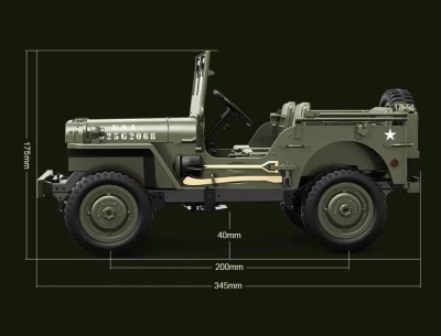 IQ models Vojenské RC auto Jeep WILLYS 1/10 hnědý