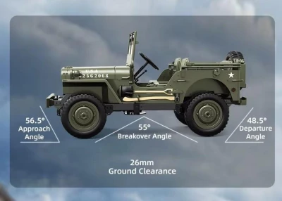IQ models Vojenské RC auto Jeep WILLYS 1/10 šedý