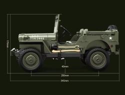 IQ models Vojenské RC auto Jeep WILLYS 1/10 šedý