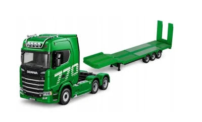 IQ models Scania 770 S zelená metalíza RC tahač s plošinovým návěsem 1:18