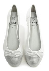 Jana 8-22150-28 biele dámske baleríny šírka H