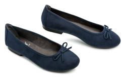 Jana 8-22164-28 modré dámske baleríny šírka H