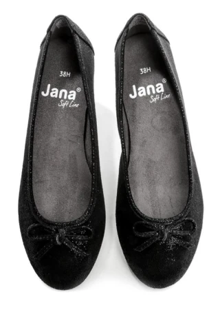 Jana 8-22164-29 černé dámské baleríny šíře H