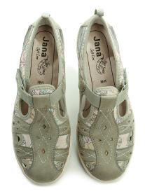 Jana 8-23671-44 zelenkavé dámske poltopánky šírka H