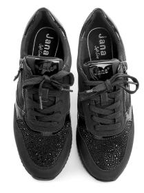 Jana 8-23774-43 černé dámské polobotky šíře H