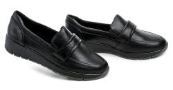 Jana 8-24666-43 černé dámské mokasíny šíře H