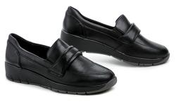 Jana 8-24666-43 černé dámské mokasíny šíře H