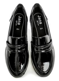 Jana 8-24666-43 čierne dámske poltopánky šírka H