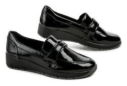 Jana 8-24666-43 čierne dámske poltopánky šírka H