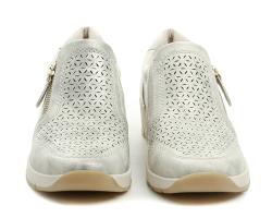 Jana 8-24765-49 zlato béžové dámské polobotky šíře H