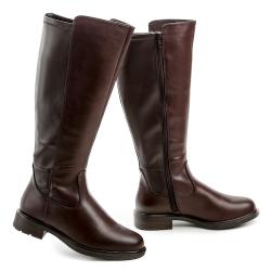 Jana 8-25563-43 hnědé dámské kozačky šíře H