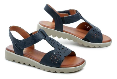 Jana 8-28262-44 navy dámské sandály šíře H