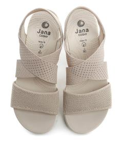 Jana 8-28768-42 zlatá béžové dámske sandále šírka H