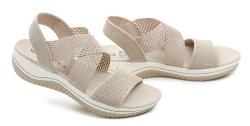 Jana 8-28768-42 zlatá béžové dámske sandále šírka H