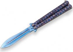 Cuchilleria Joker, s.l. Joker motýlek aluminium blue ornamet one edge 105 mm Cuchilleria Joker, s.l. Joker motýlek aluminium blue ornamet one edge 105 mm