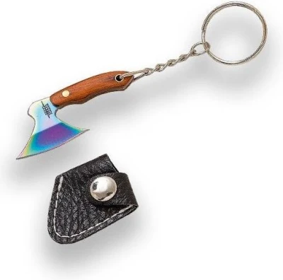 Joker Axe Damascus Imitation Rainbow 52 mm přívěsek na klíče