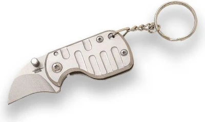 Joker Keyring šedý 30 mm přívěsek na klíče ve tvaru zavíracího nože typu pruner