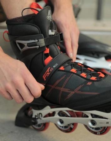 K2 F.I.T. 80 ALU černé/červené pánské inline brusle POUZE US 11,5 / UK 10,5 / EU 45 (VÝPRODEJ)