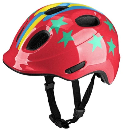 KED Meggy Spark Stellar Stripes Red dětská cyklistická přilba