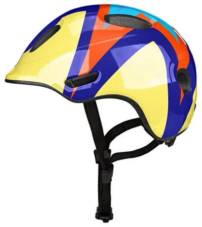 KED Meggy Spark Starburst Yellow Blue S 45-50 cm dětská cyklistická přilba