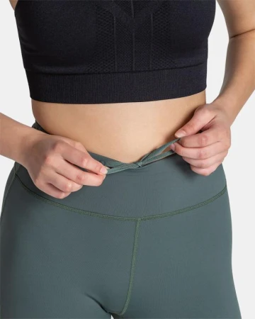 KILPI AMIRA-W Tmavě zelené dámské 3/4 fitnesové legíny