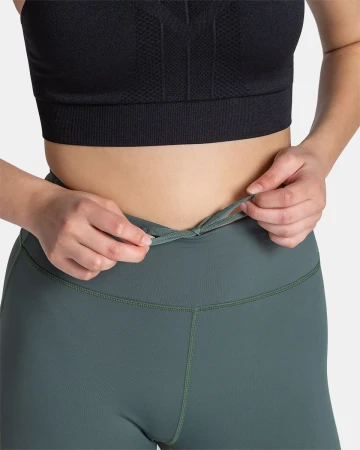 KILPI AMIRA-W Tmavě zelené dámské 3/4 fitnesové legíny
