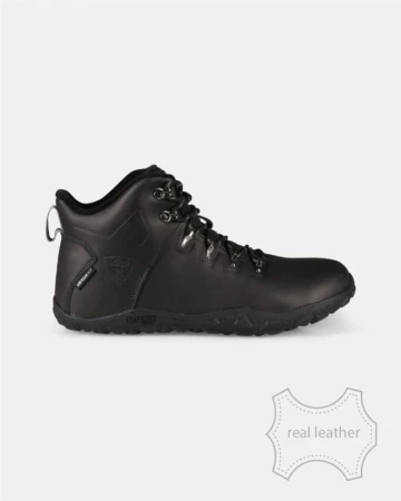 KILPI BARE LEATHER HIGH-U Černá unisex outdoorová barefoot obuv
