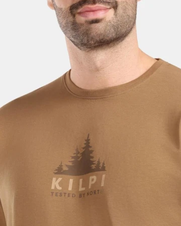 KILPI BASE-M Hnědé pánské tričko s dlouhým rukávem